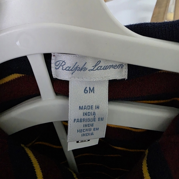 Ralph Lauren Kids Polo - Navy, Yellow, Red Stripes - Picture 2 of 3